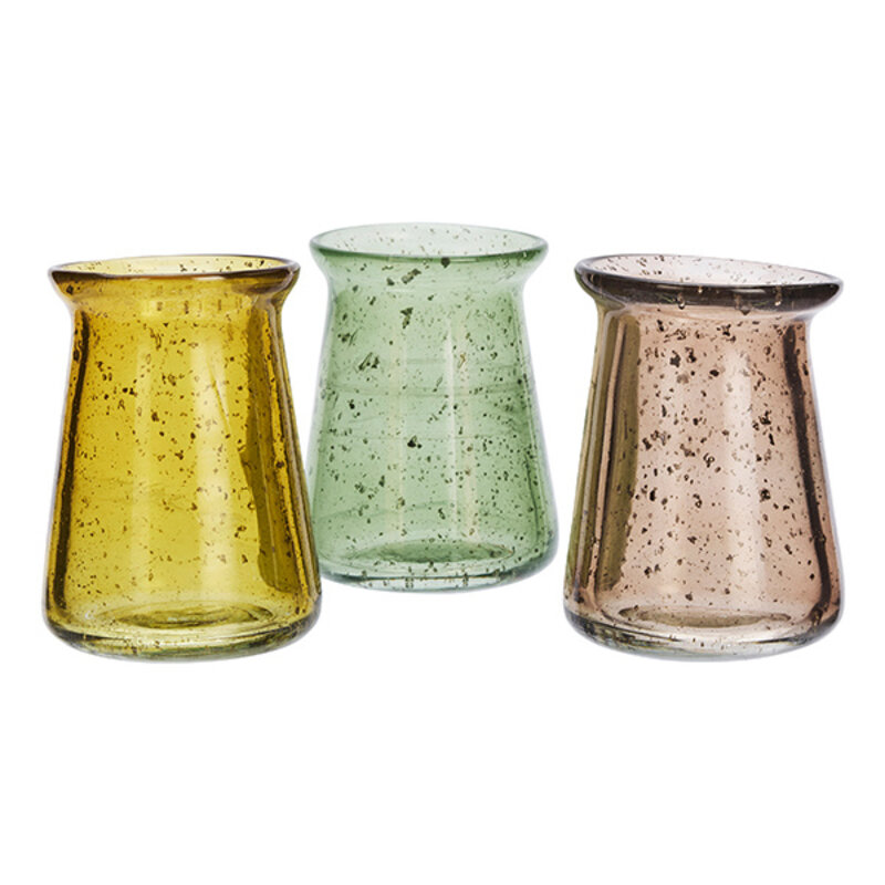 Madam Stoltz-collectie Glazen vaas Amber, groen, bruin
