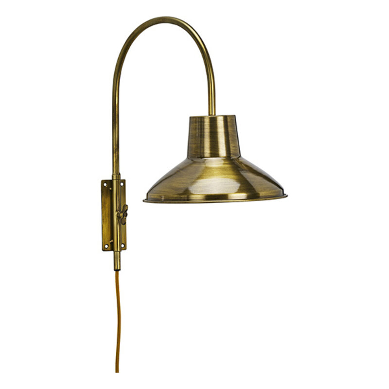 Madam Stoltz-collectie Metalen wandlamp Ant. messing