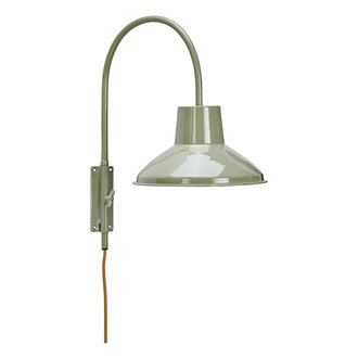Madam Stoltz Emaille wandlamp Lichtgroen