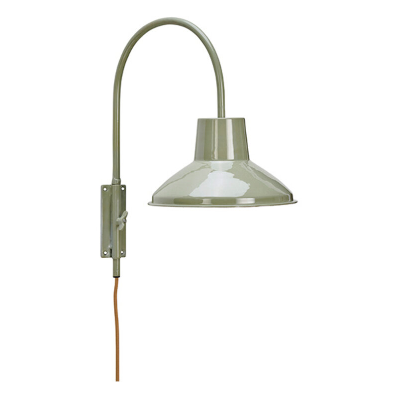 Madam Stoltz-collectie Emaille wandlamp Lichtgroen