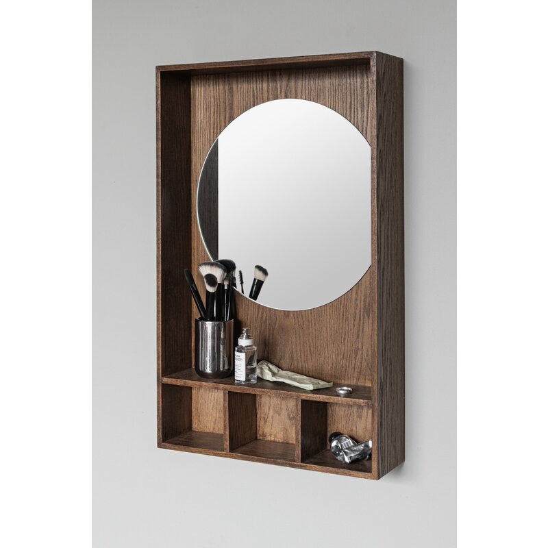 Mette Ditmer-collectie SHOW-ME Spiegel met plank  klein Donker geolied