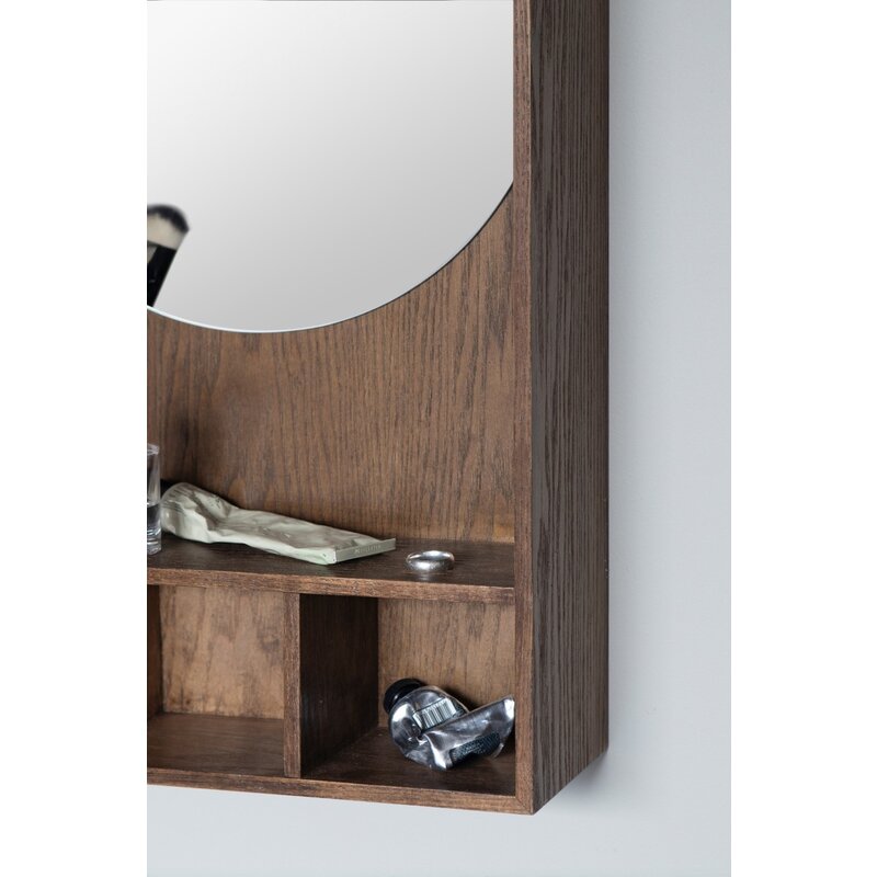 Mette Ditmer-collectie SHOW-ME Spiegel met plank  klein Donker geolied