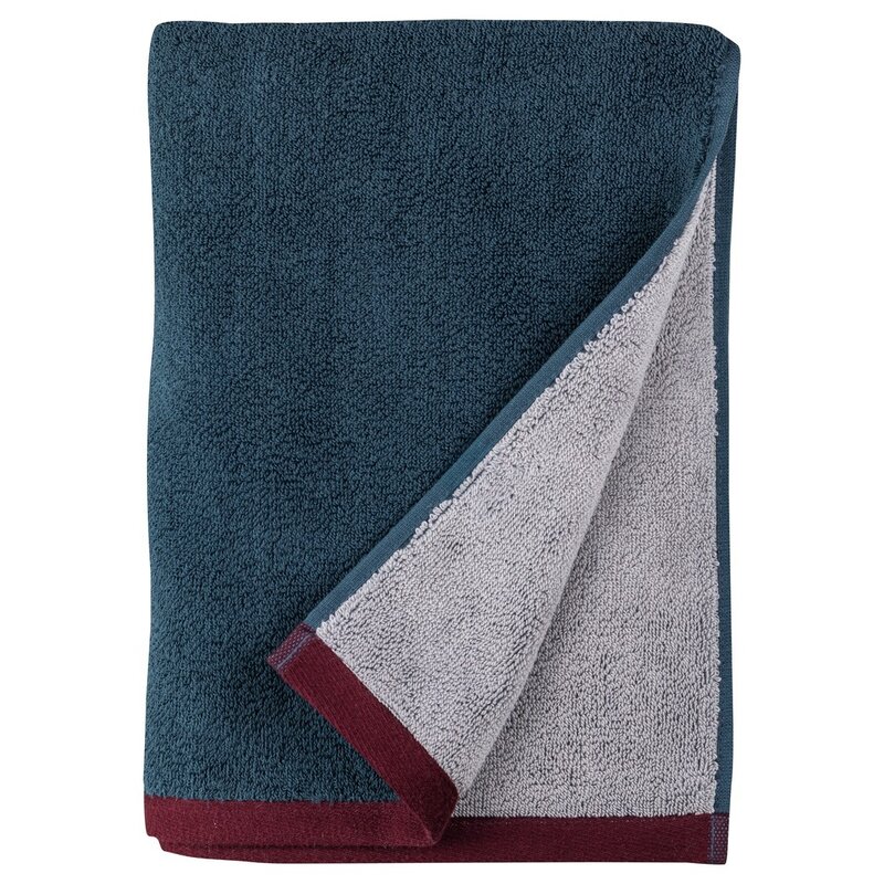 Mette Ditmer-collectie SOFT badhanddoek Midnight blue / Lichtgrijs