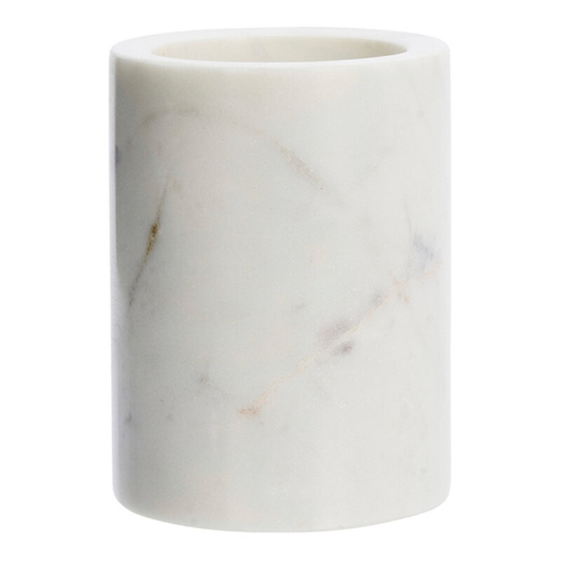 Madam Stoltz-collectie Ronde marmeren pot Wit