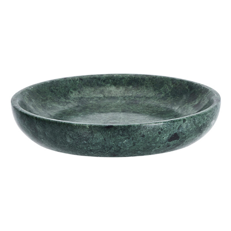 Madam Stoltz-collectie Round marble tray Dark green