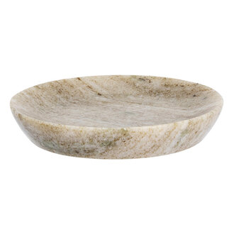 Madam Stoltz Round marble tray Beige