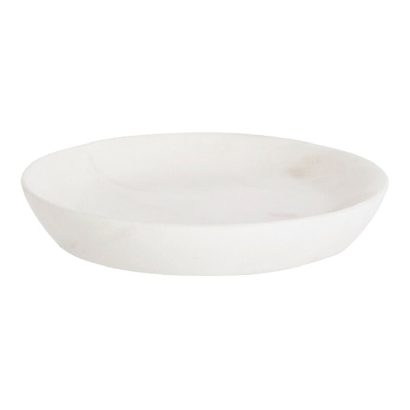 Madam Stoltz-collectie Ronde marmeren schaal Wit D:10x1,5 cm