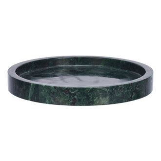 Madam Stoltz Round marble tray Dark green