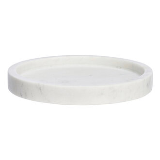 Madam Stoltz Ronde marmeren schaal Wit D:20x2,5 cm