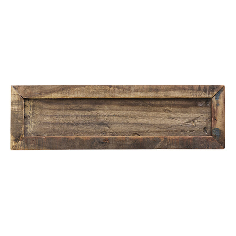 Madam Stoltz-collectie Recycled wooden tray Natural