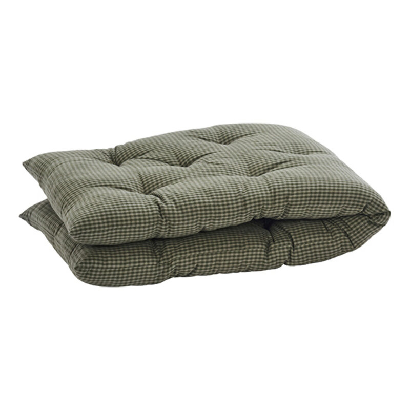 Madam Stoltz-collectie Geruit katoenen matras Donkergroen, lauriergroen