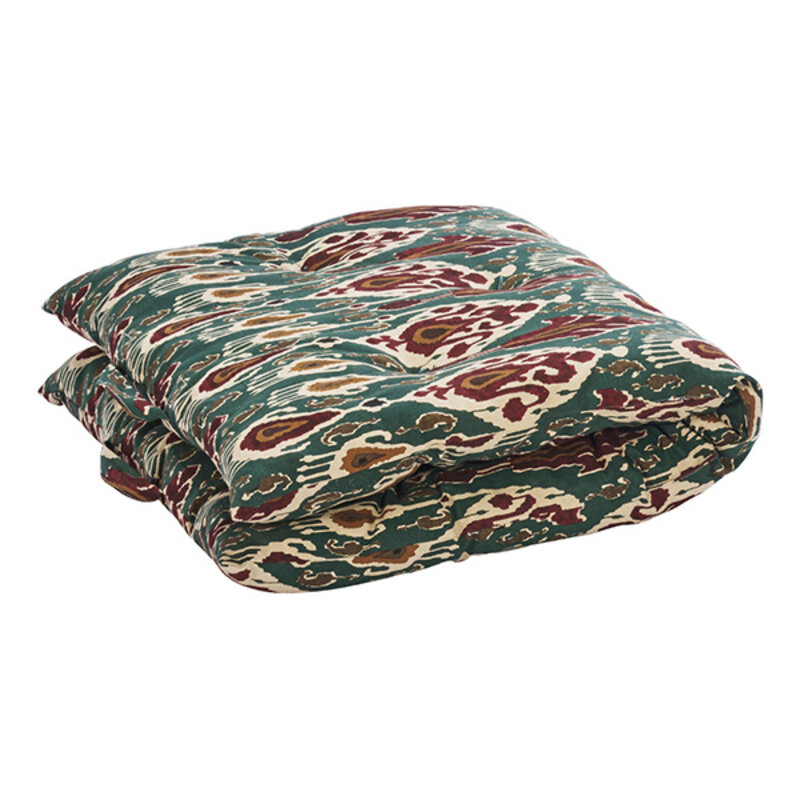 Madam Stoltz-collectie Printed cotton mattress Green, sand, pumpkin spice, syrah, greige