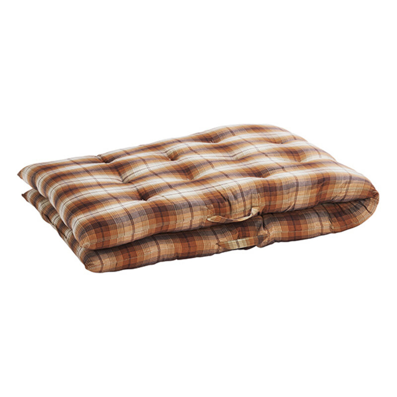 Madam Stoltz-collectie Checked cotton mattress Pumpkin spice, off white, brown