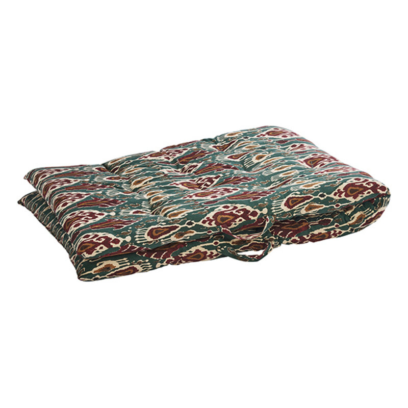 Madam Stoltz-collectie Printed cotton mattress Green, sand, pumpkin spice, syrah, greige