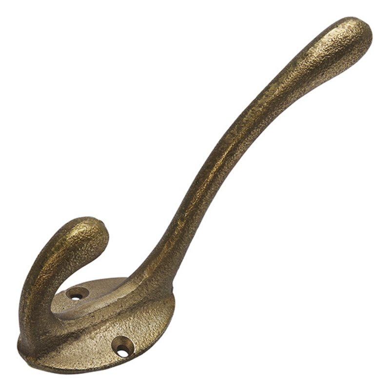 Madam Stoltz-collectie Handgesmede metalen haak Antiek messing H:14 cm