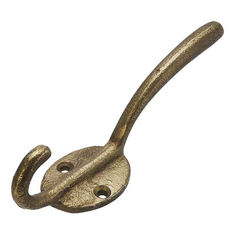 Madam Stoltz-collectie Handgesmede metalen haak Antiek messing H:11 cm