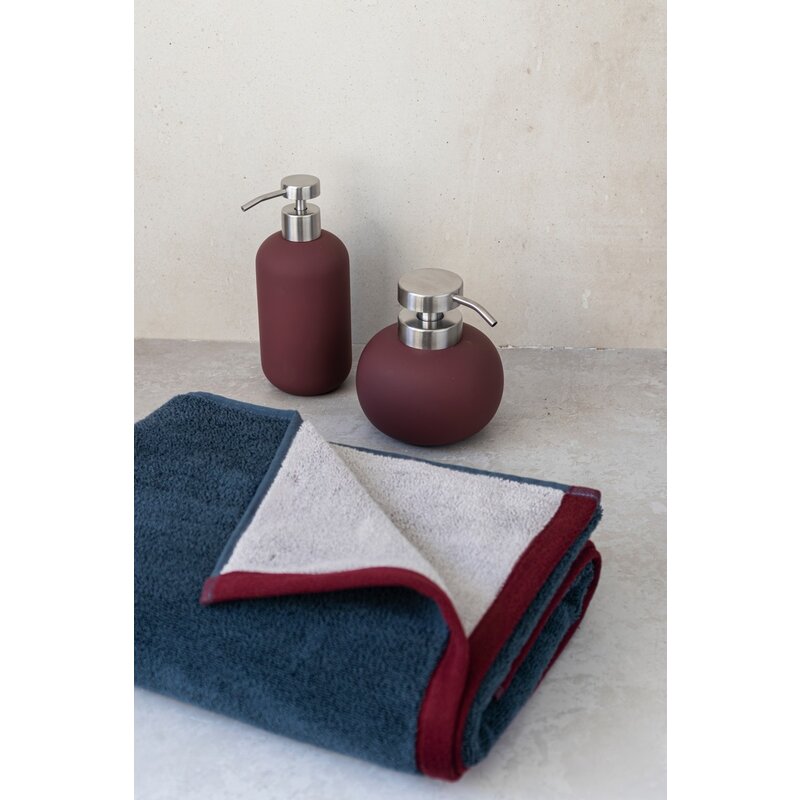Mette Ditmer-collectie SOFT badhanddoek Midnight blue / Lichtgrijs