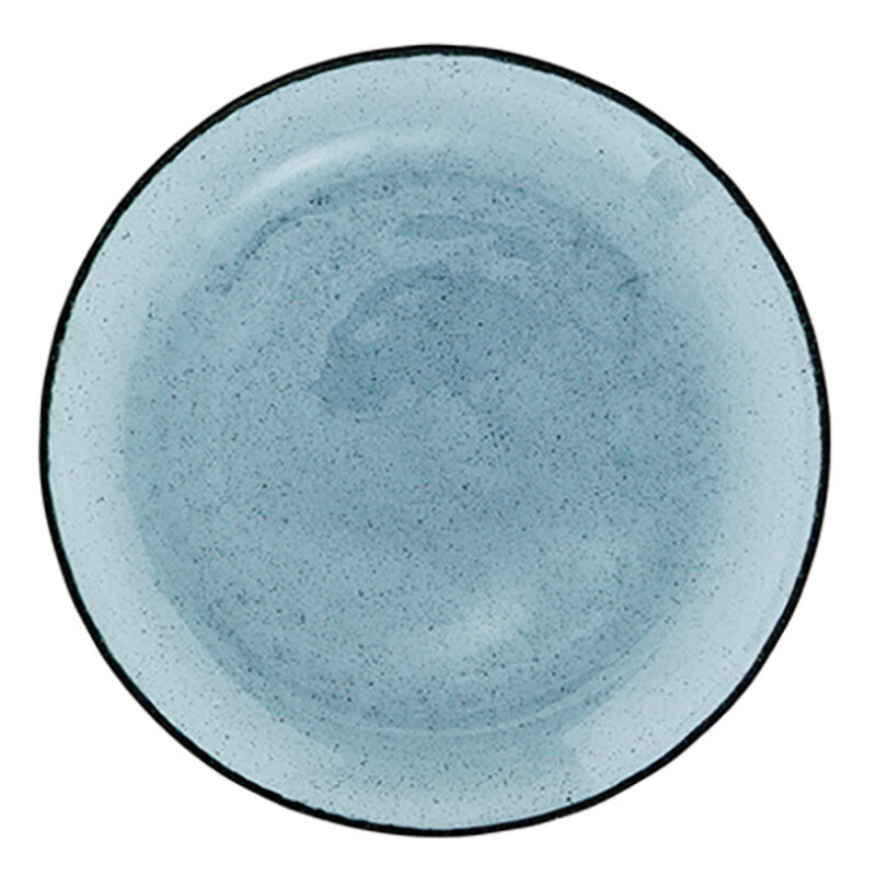 Madam Stoltz-collectie  Gekleurd glazen lunchbord blauw