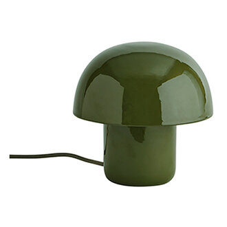 Madam Stoltz Enamel table lamp Dark green