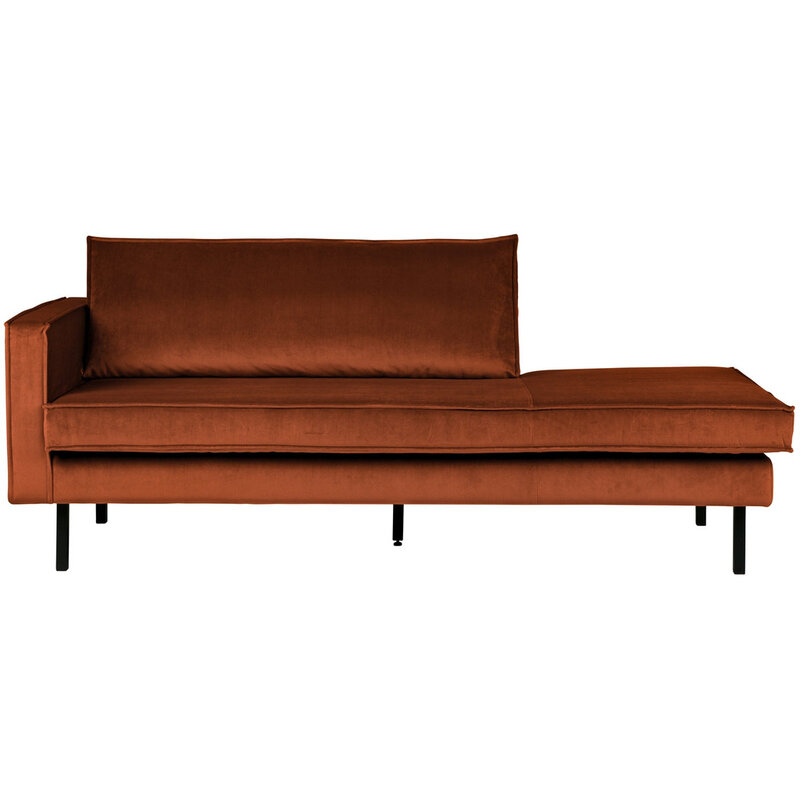WOOOD-collectie Rodeo Daybed Left Velvet Roest