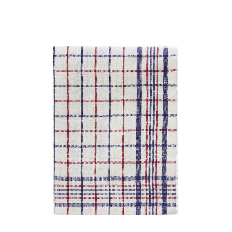 Madam Stoltz-collectie Checked kitchen towel Off white, blue, red