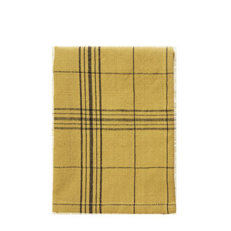 Madam Stoltz Checked kitchen towel Curry  black