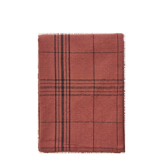 Madam Stoltz Checked kitchen towel Tomato  black