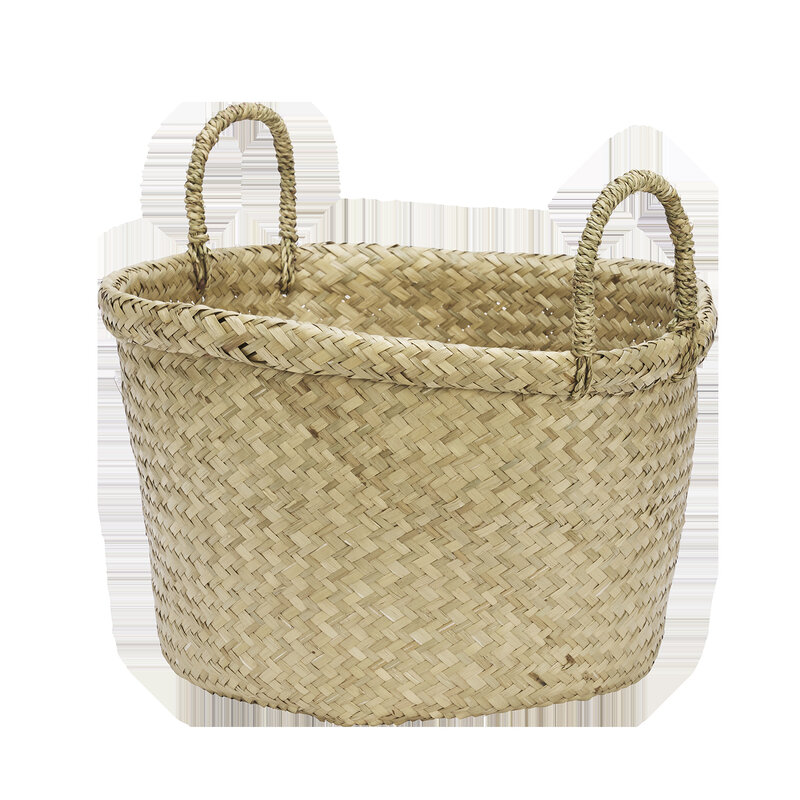 Madam Stoltz-collectie Zeegrasmand met handvatten Naturel