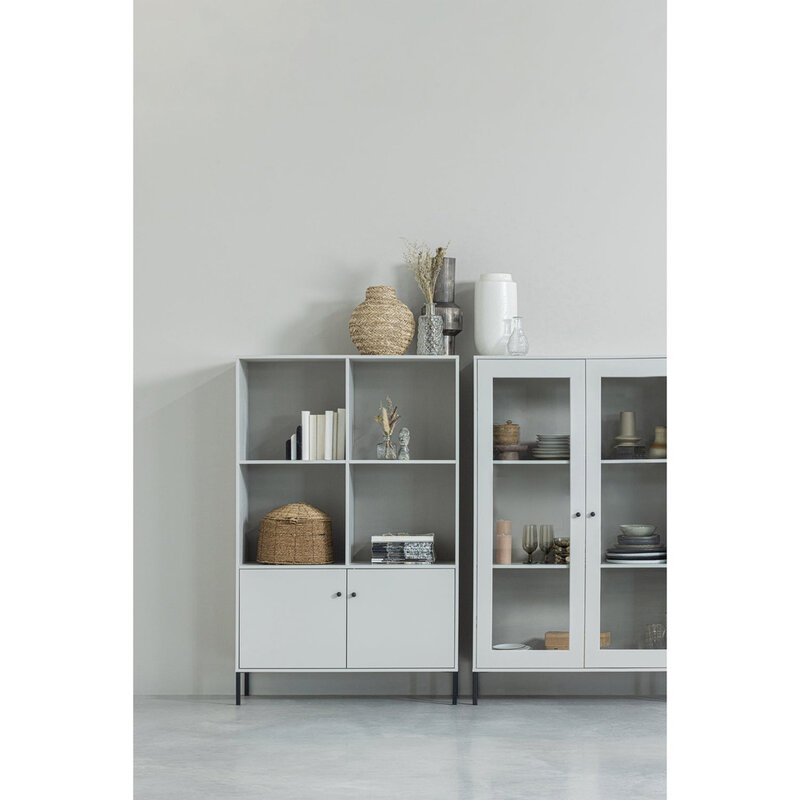 WOOOD-collectie Xam Vitrinekast Grenen Wolkengrijs [Fsc]