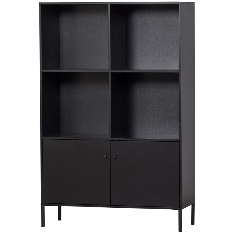 WOOOD-collectie Xam Open Kast Grenen Zwart [Fsc]