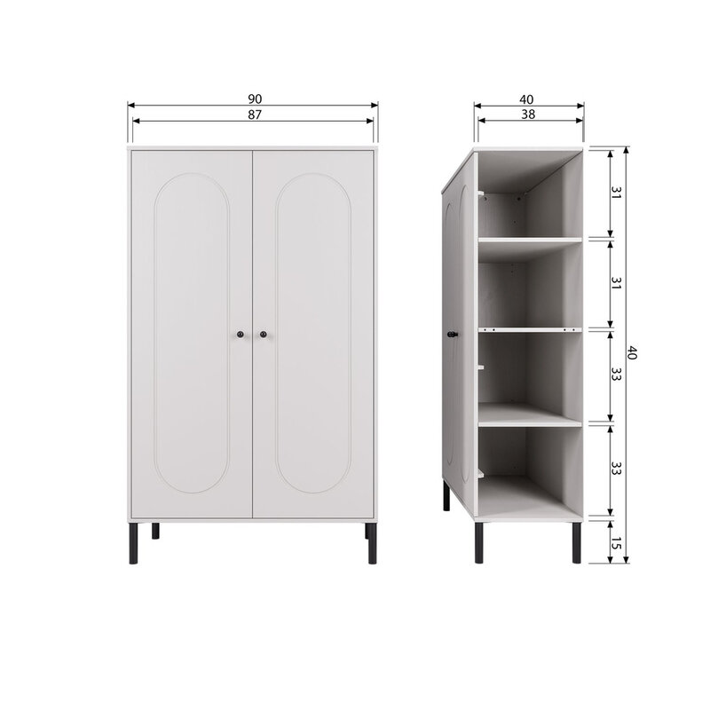 WOOOD-collectie Xina Lage Kast Grenen Wolkengrijs [Fsc]