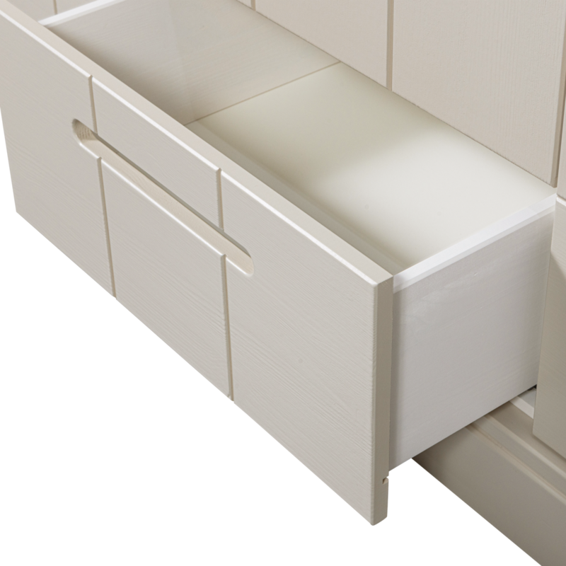 WOOOD-collectie Connect 3-Deurs Kledingkast + Lade Dust [Fsc]