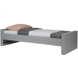 WOOOD Dennis Bed 90X200 Cm Grenen Geborsteld Betongrijs [Fsc]