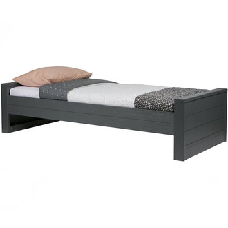WOOOD Dennis Bed 90X200 Cm Grenen Steel Grey Geborsteld [Fsc]