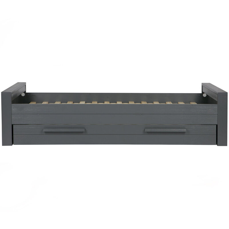 WOOOD-collectie Dennis Bed 90X200 Cm Grenen Steel Grey Geborsteld [Fsc]