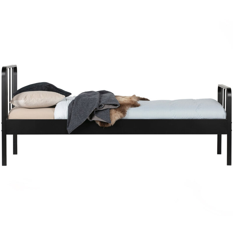 WOOOD-collectie Mees Bed Metaal Zwart 90X200 Cm