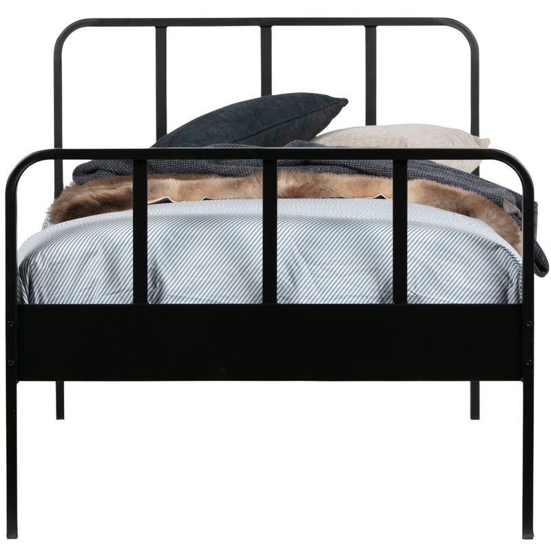 WOOOD-collectie Mees Bed Metaal Zwart 90X200 Cm