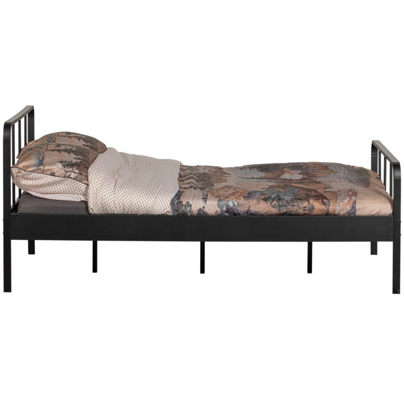 WOOOD-collectie Mees Bed Small Double Metal Black 120X200 Cm