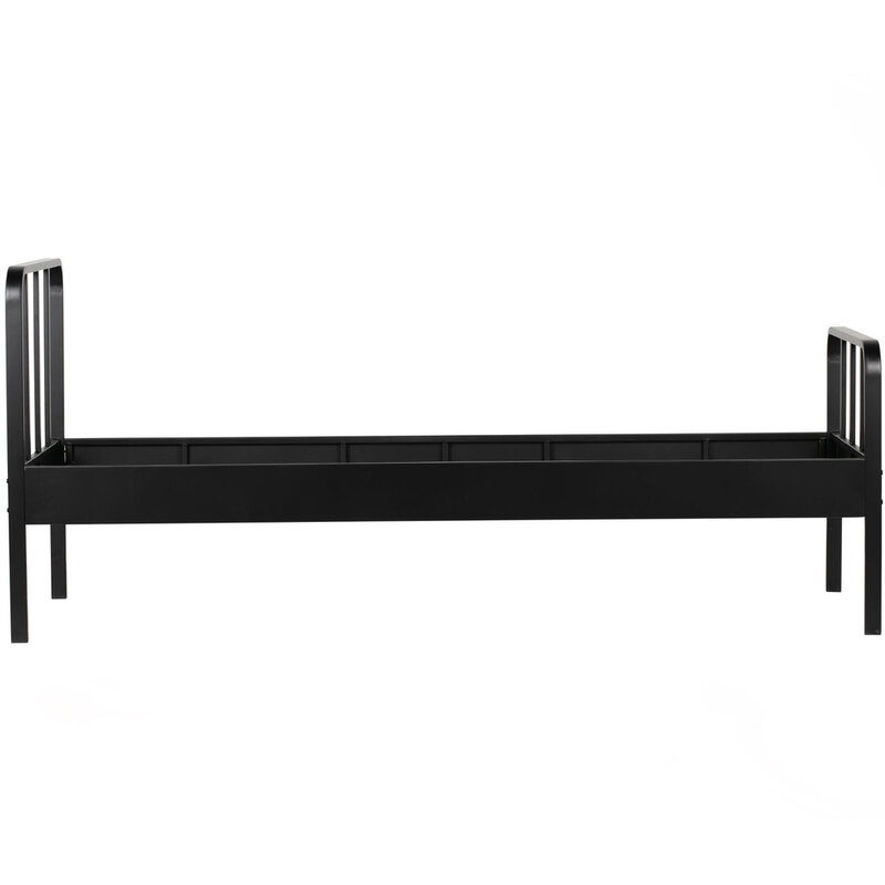 WOOOD-collectie Mees Bed Metaal Zwart 90X200 Cm