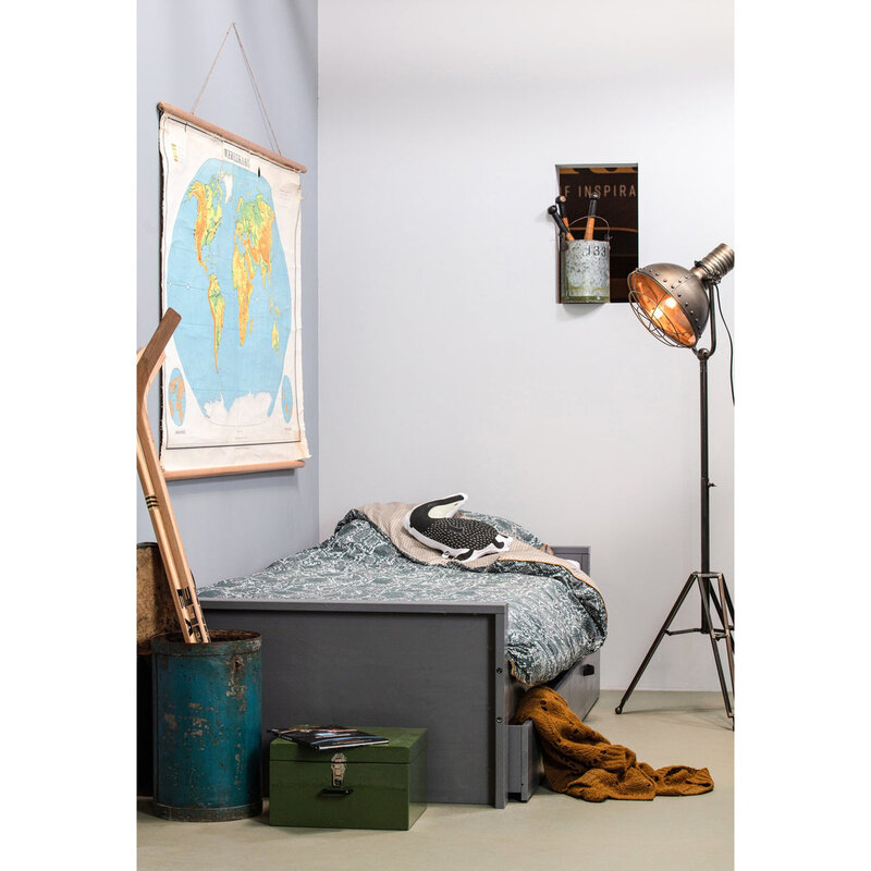 WOOOD-collectie Morris Bed Grenen Leem 90X200 Cm Excl. Lattenbodem [Fsc]