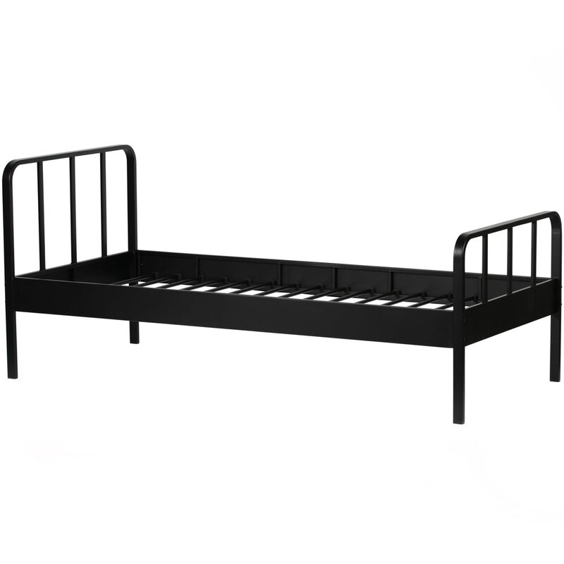 WOOOD-collectie Mees Bed Metaal Zwart 90X200 Cm