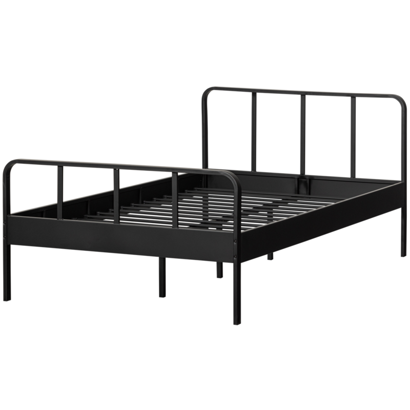 WOOOD-collectie Mees Bed Small Double Metal Black 120X200 Cm