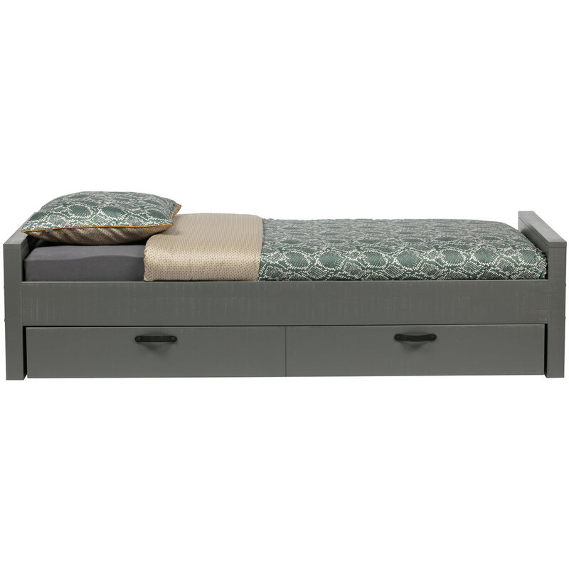 WOOOD-collectie Morris Bed Grenen Leem 90X200 Cm Excl. Lattenbodem [Fsc]