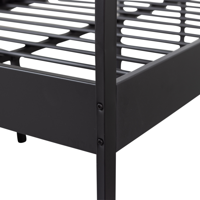 WOOOD-collectie Mees Bed Small Double Metal Black 120X200 Cm