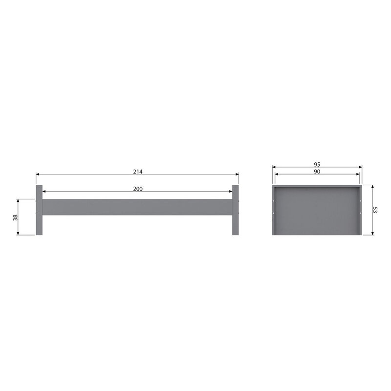 WOOOD-collectie Morris Bed Grenen Leem 90X200 Cm Excl. Lattenbodem [Fsc]
