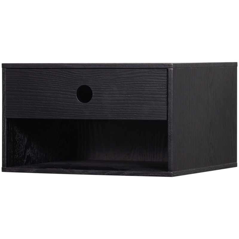 WOOOD-collectie Nancy Hanging Bedside Table Black
