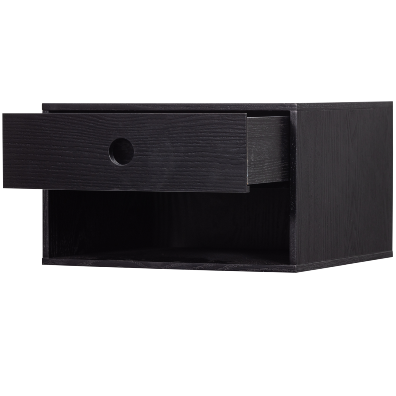WOOOD-collectie Nancy Hanging Bedside Table Black