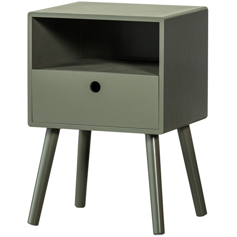 WOOOD-collectie Ozzy Nachtkastje Hout Warm Groen
