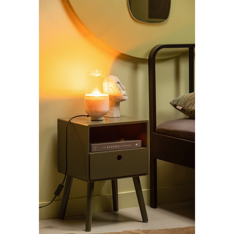 WOOOD-collectie Ozzy Nachtkastje Hout Warm Groen
