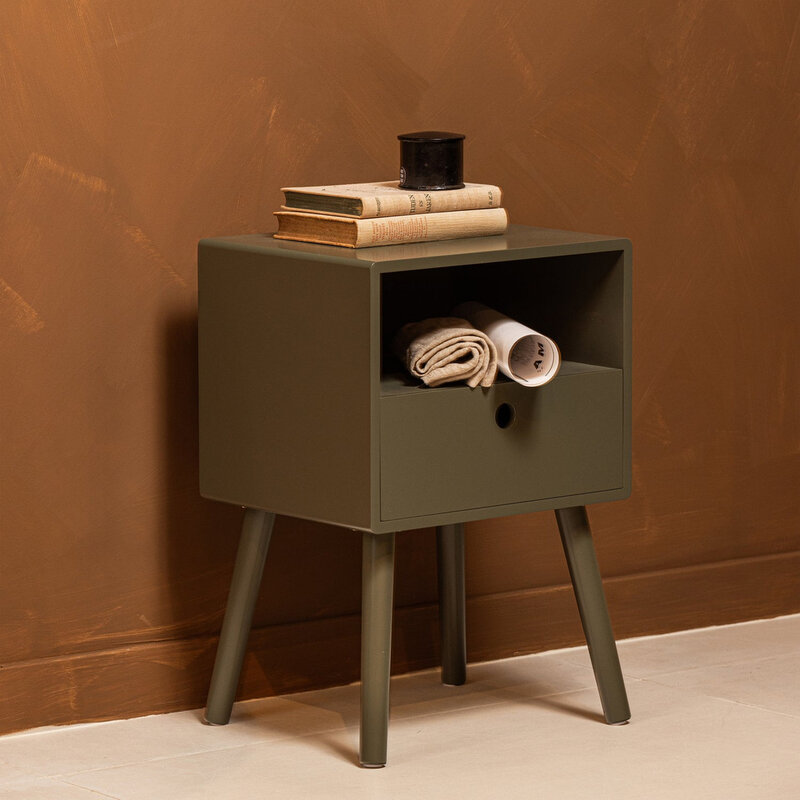 WOOOD-collectie Ozzy Nachtkastje Hout Warm Groen